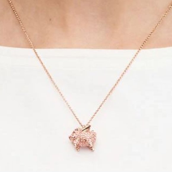 KATE SPADE Pave Pig Pendant Necklace - Picture 2 of 4